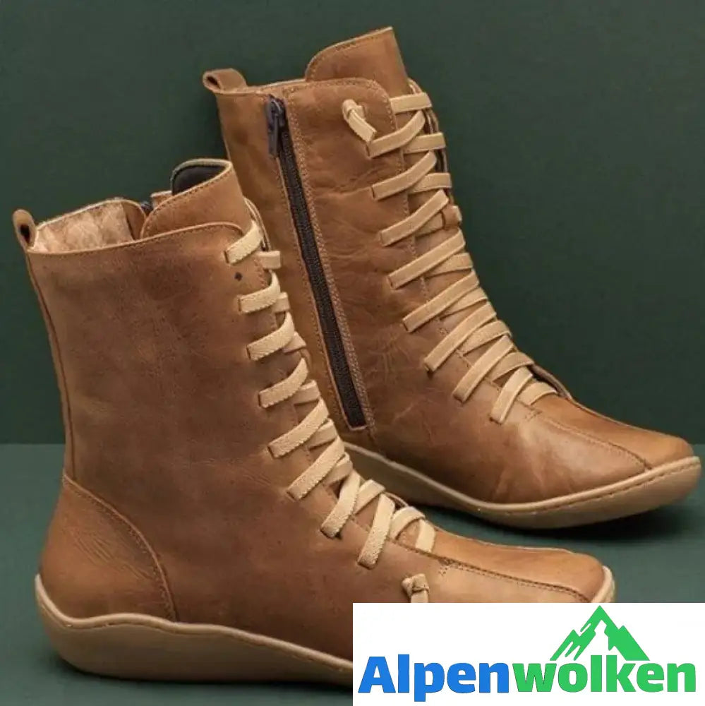 Alpenwolken - Der haltbarste Winterstiefel aus Naturleder Braun