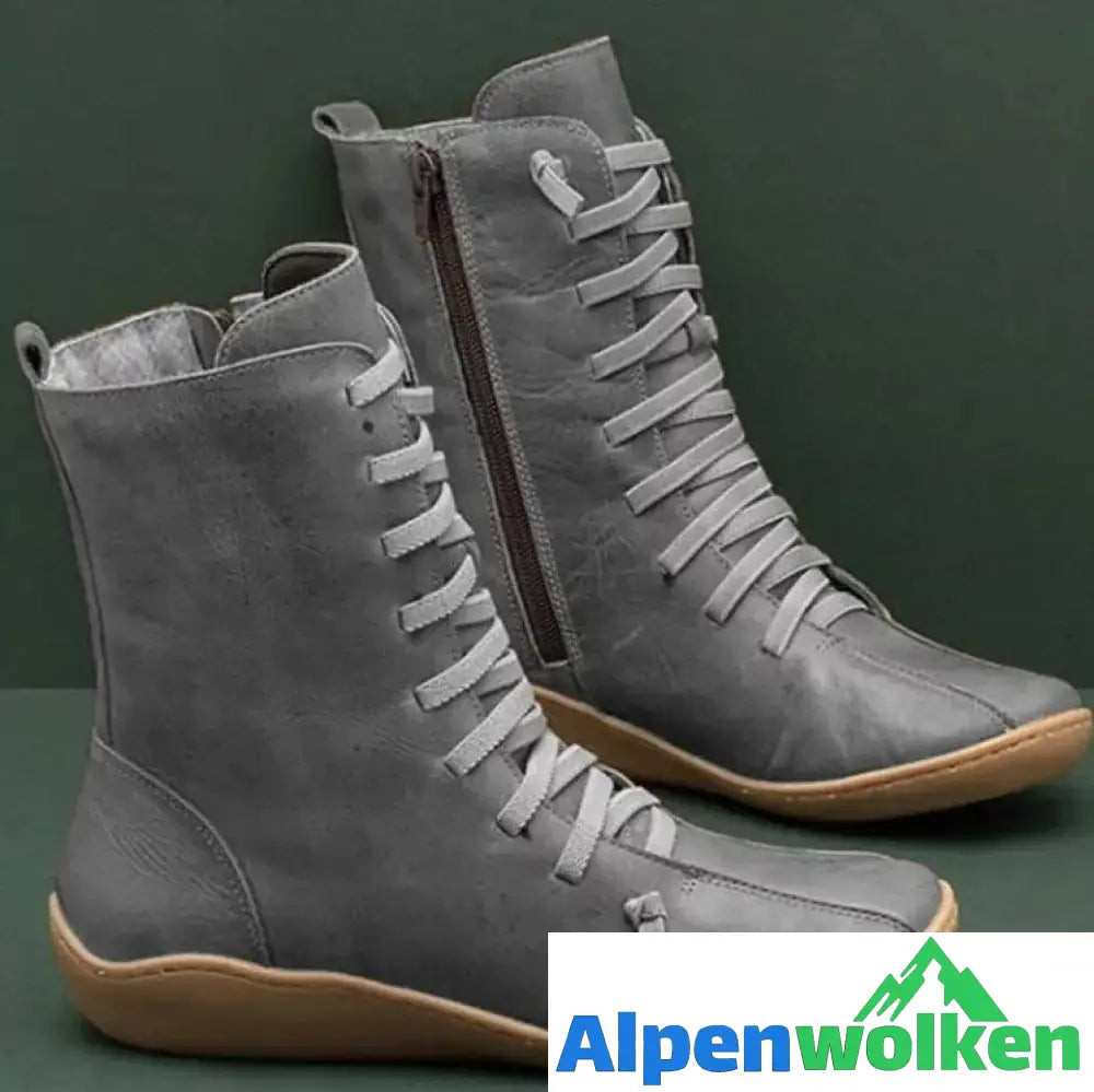 Alpenwolken - Der haltbarste Winterstiefel aus Naturleder Grau