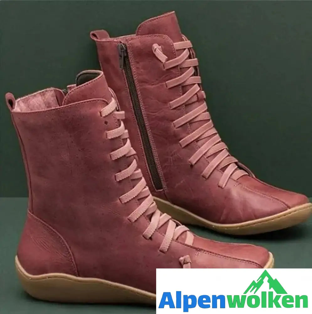 Alpenwolken - Der haltbarste Winterstiefel aus Naturleder Rosenrot