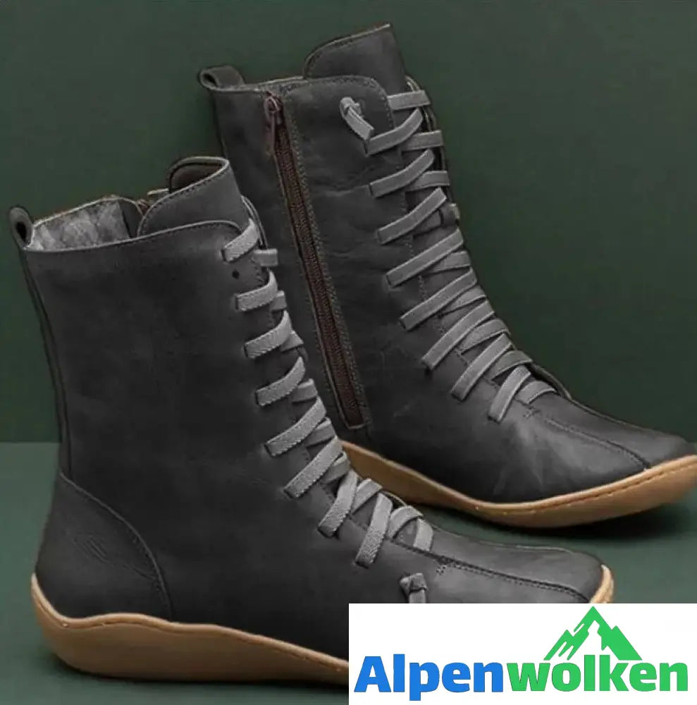 Alpenwolken - Der haltbarste Winterstiefel aus Naturleder Schwarz