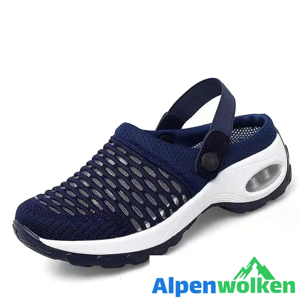 Alpenwolken - Diabetiker Gehen Orthopädische Luftkissen-Schuhe zum Hineinschlüpfen Blau