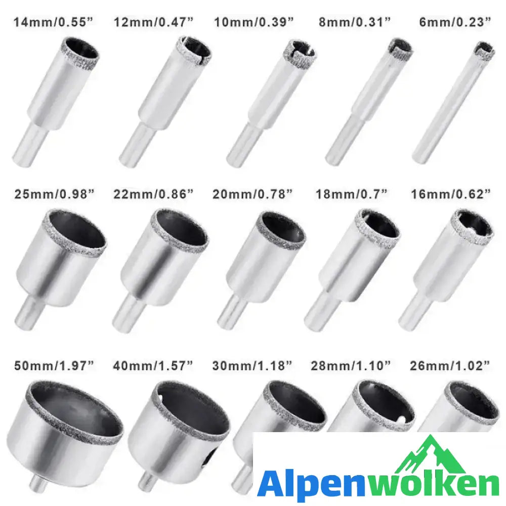 Alpenwolken - Diamant und Glas Lochöffner (15 STÜCK EINGESTELLT)