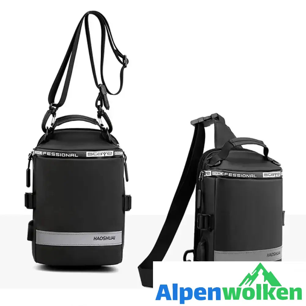 Alpenwolken - Diebstahlsichere Herren-Brusttasche mit USB-Ladefunktion