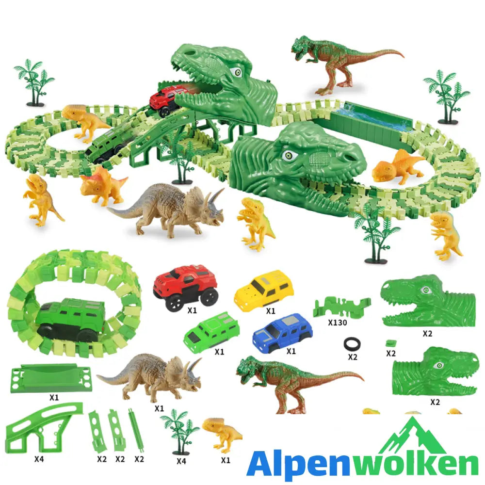 Alpenwolken - Dinosaurier elektrischer Eisenbahn Neu Grün(165 Stück)