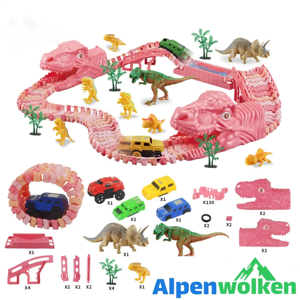 Alpenwolken - Dinosaurier elektrischer Eisenbahn Neu Pink(165 Stück)