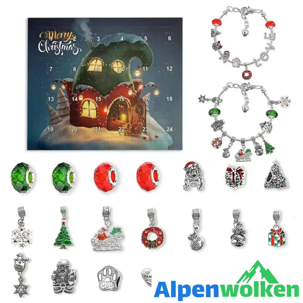 Alpenwolken - DIY 24 Tage Weihnachts-Countdown-Kalender-Armbänder-Set Weihnachten LOVE