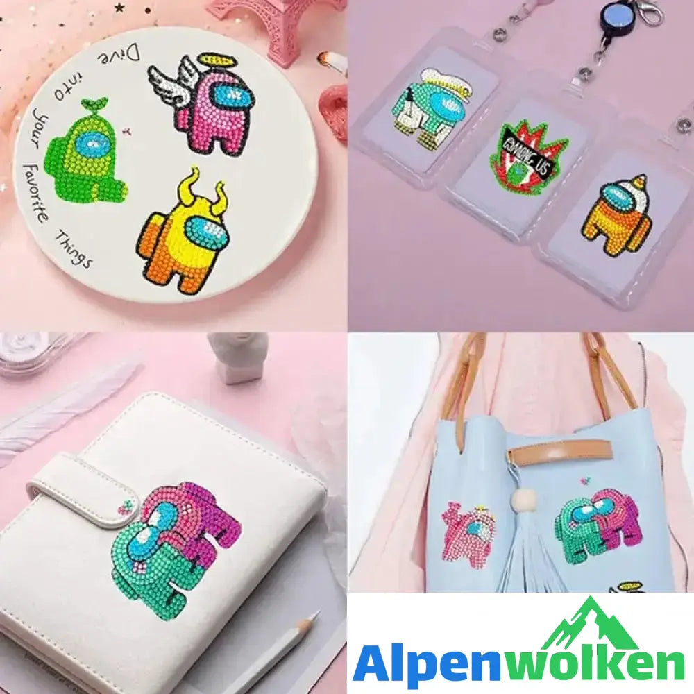 Alpenwolken - DIY Cartoon-Diamantmalerei für Kinder