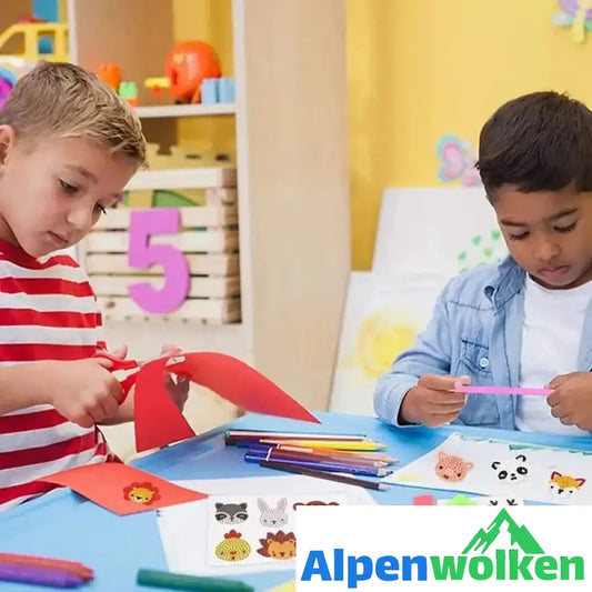 Alpenwolken - DIY Cartoon-Diamantmalerei für Kinder