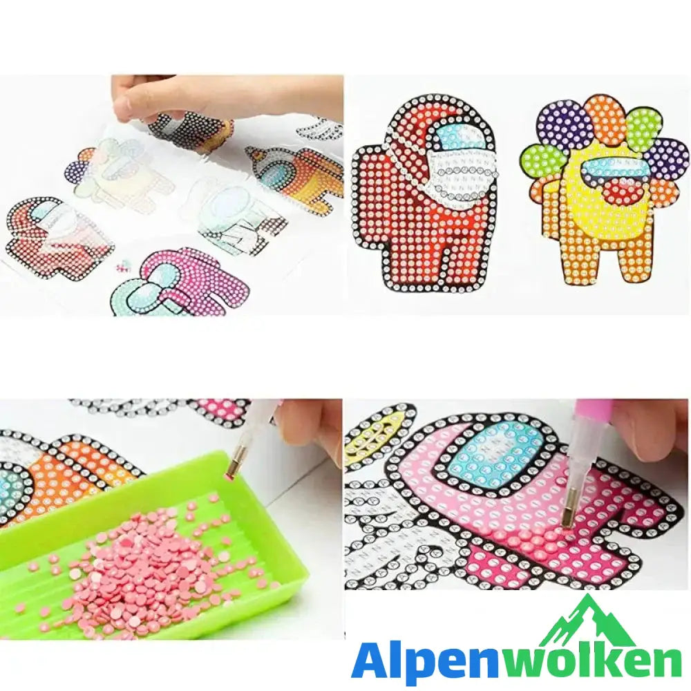 Alpenwolken - DIY Cartoon-Diamantmalerei für Kinder