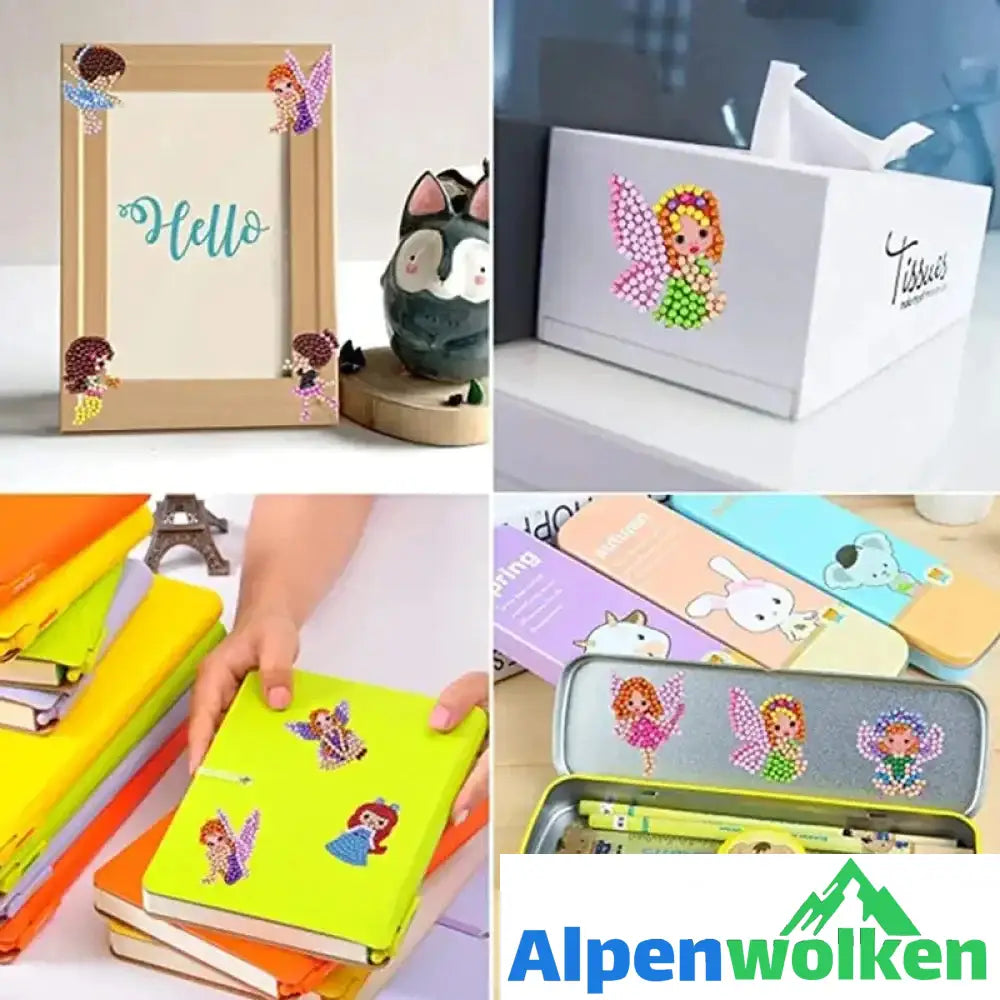 Alpenwolken - DIY Cartoon-Diamantmalerei für Kinder