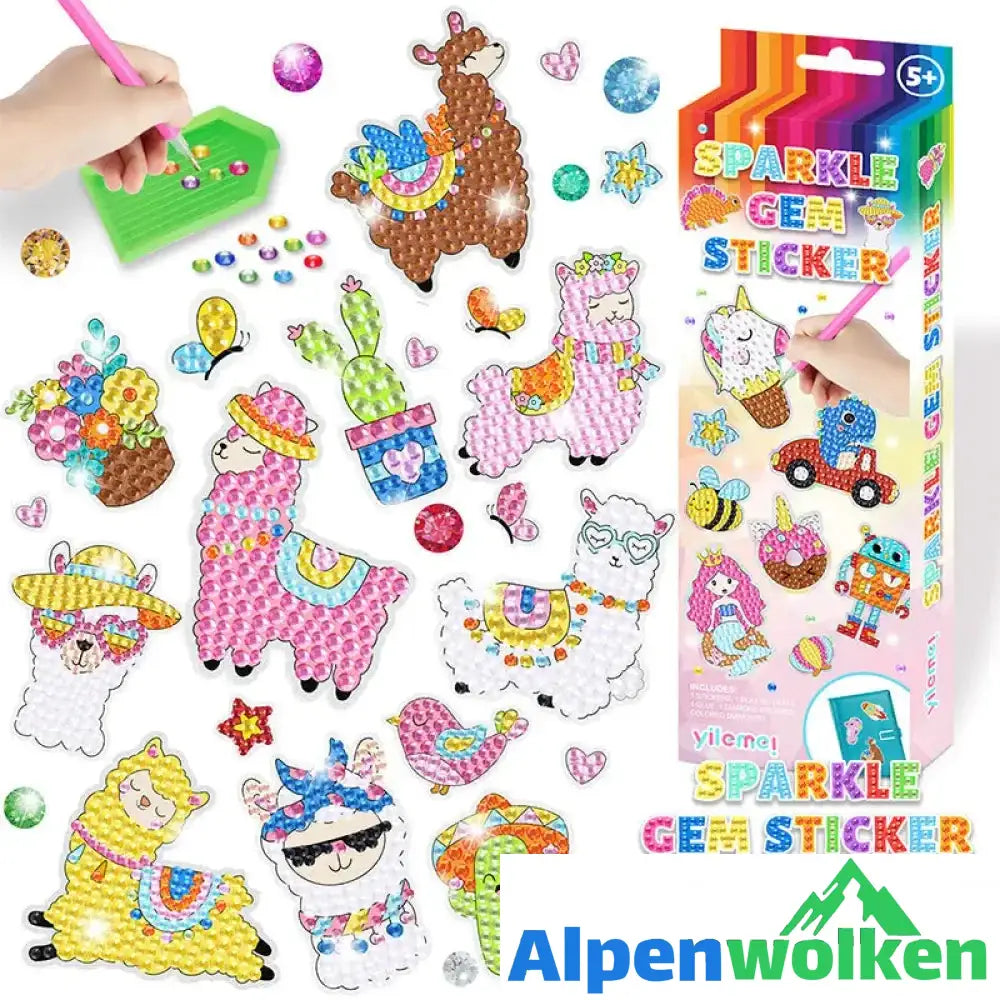 Alpenwolken - DIY Cartoon-Diamantmalerei für Kinder