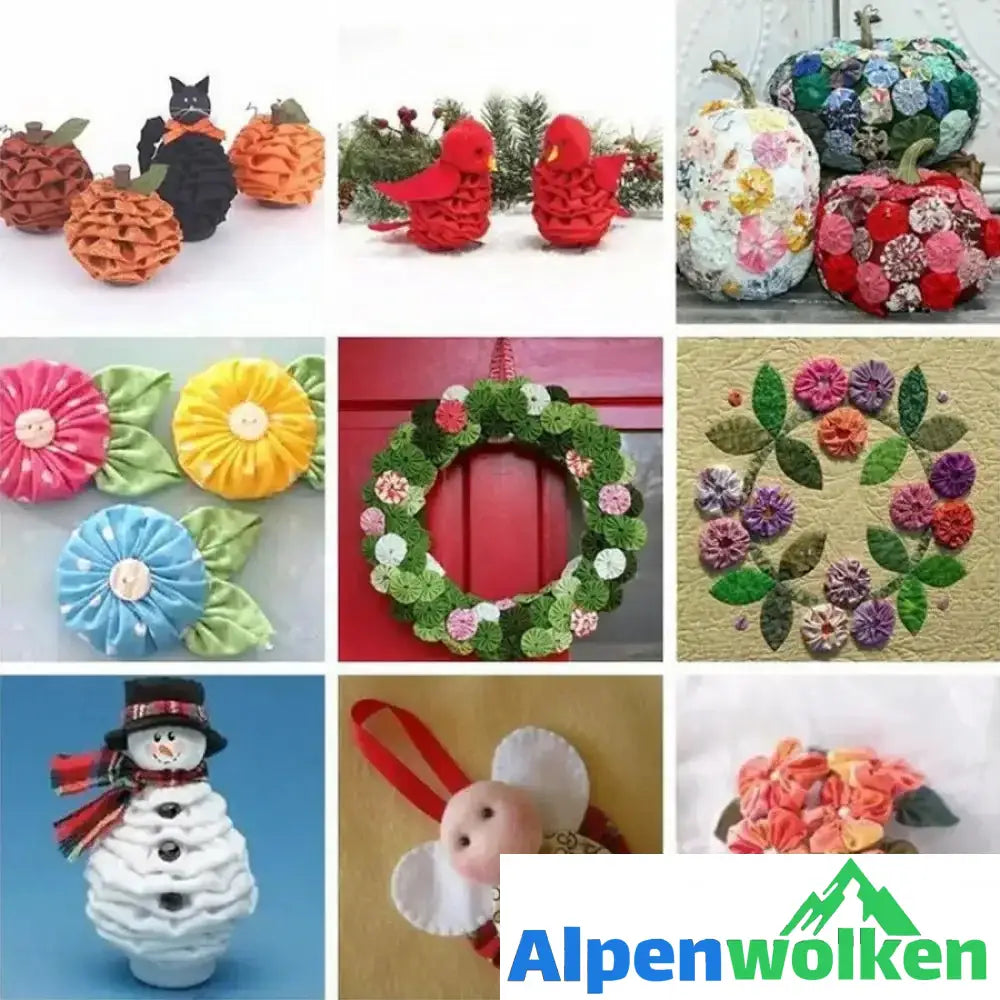 Alpenwolken - DIY Handgemachte Baumwolle Blumentuch - 10 x 10 cm, 50 Stk im Set