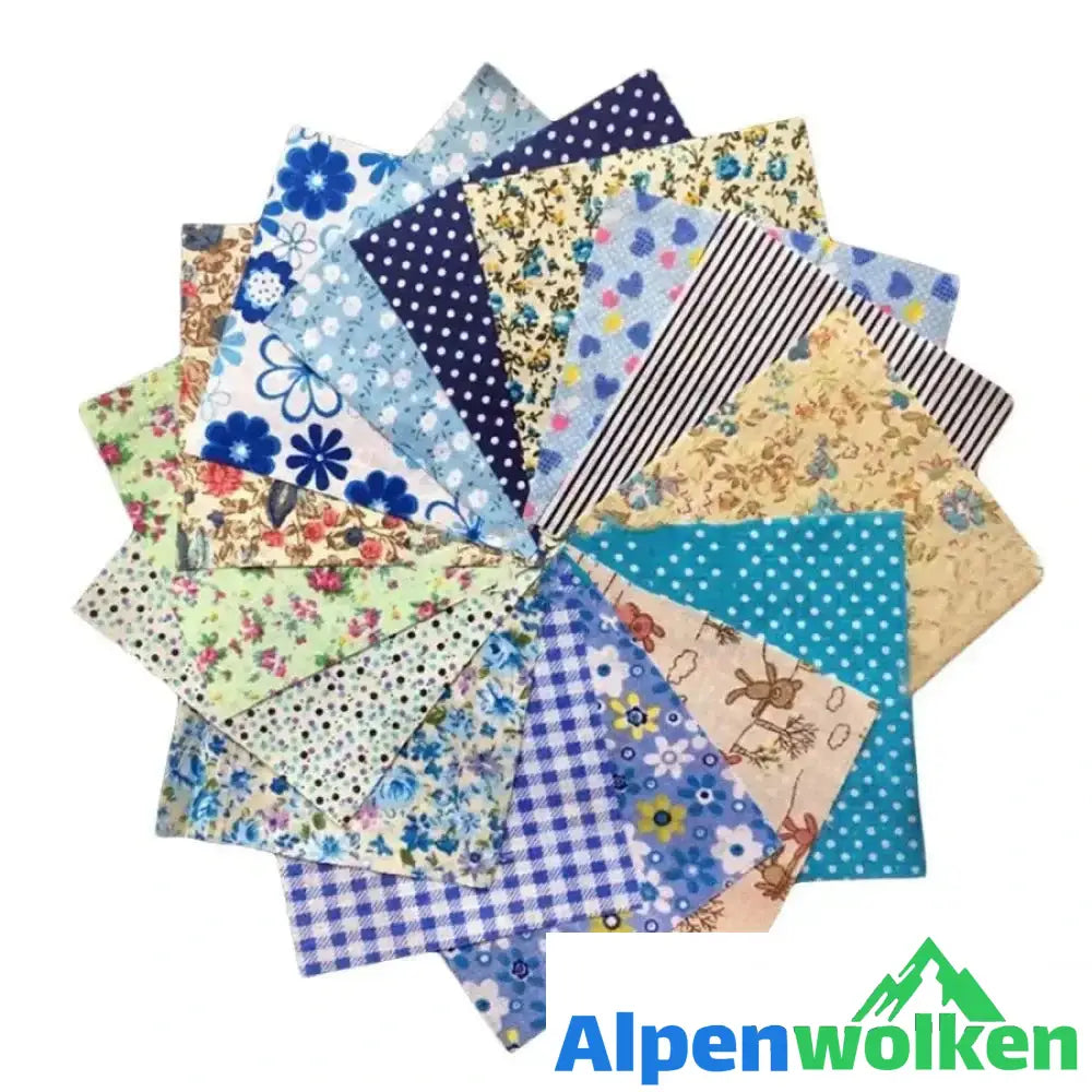 Alpenwolken - DIY Handgemachte Baumwolle Blumentuch - 10 x 10 cm, 50 Stk im Set