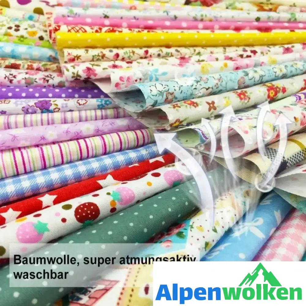 Alpenwolken - DIY Handgemachte Baumwolle Blumentuch - 10 x 10 cm, 50 Stk im Set