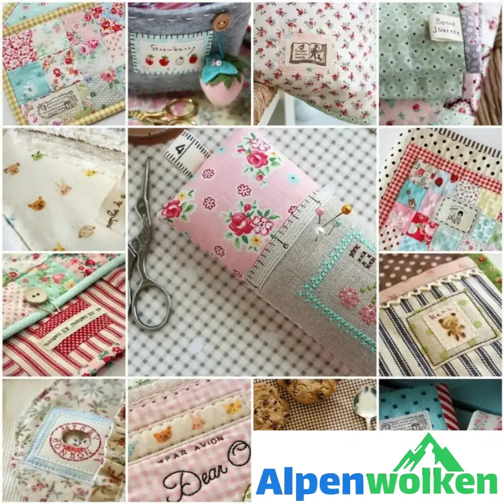 Alpenwolken - DIY Handgemachte Baumwolle Blumentuch - 10 x 10 cm, 50 Stk im Set