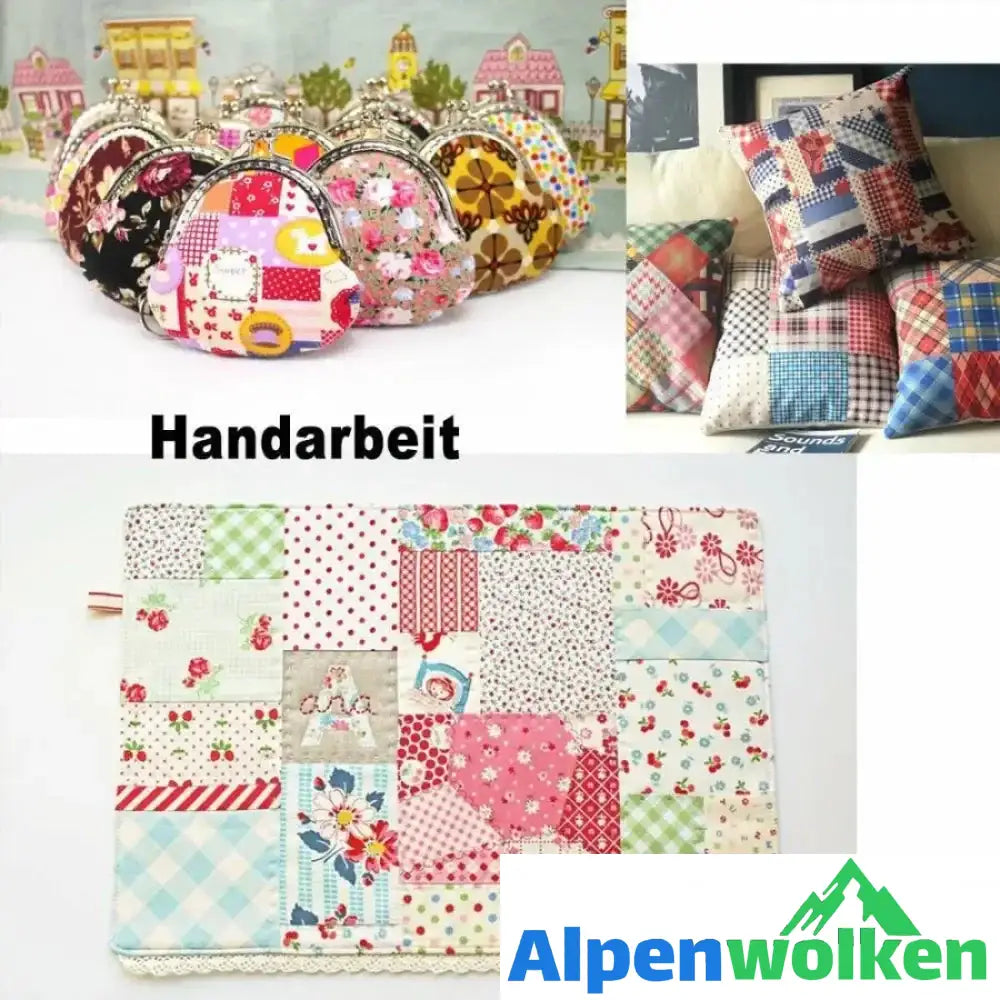 Alpenwolken - DIY Handgemachte Baumwolle Blumentuch - 10 x 10 cm, 50 Stk im Set