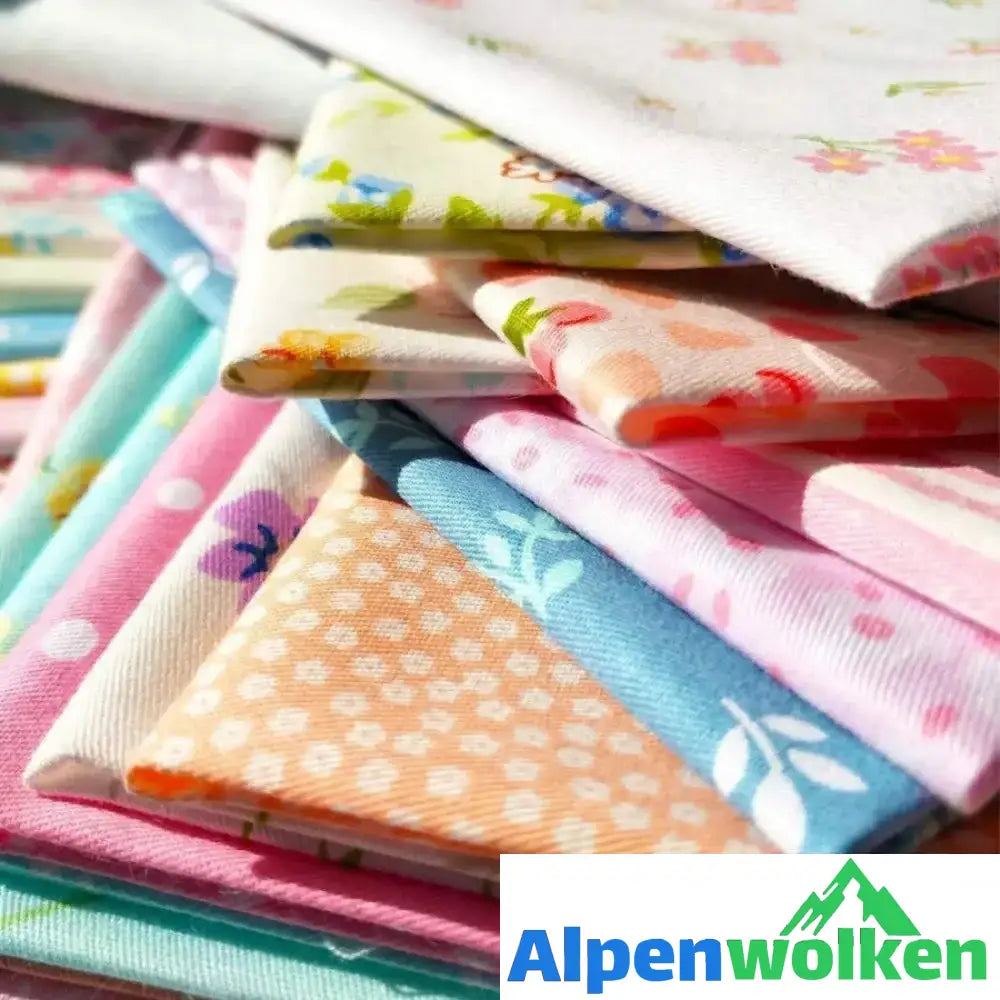 Alpenwolken - DIY Handgemachte Baumwolle Blumentuch - 10 x 10 cm, 50 Stk im Set