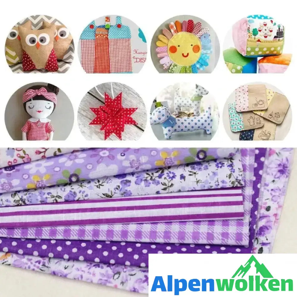 Alpenwolken - DIY Handgemachte Baumwolle Blumentuch - 10 x 10 cm, 50 Stk im Set