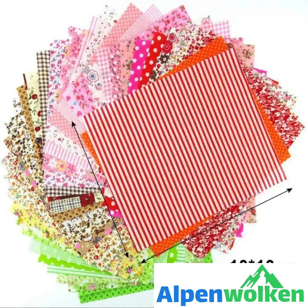 Alpenwolken - DIY Handgemachte Baumwolle Blumentuch - 10 x 10 cm, 50 Stk im Set