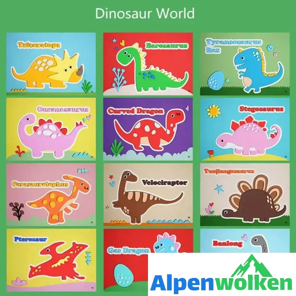 Alpenwolken - DIY Kinder Handgemachte Aufkleber Dinosaurierwelt