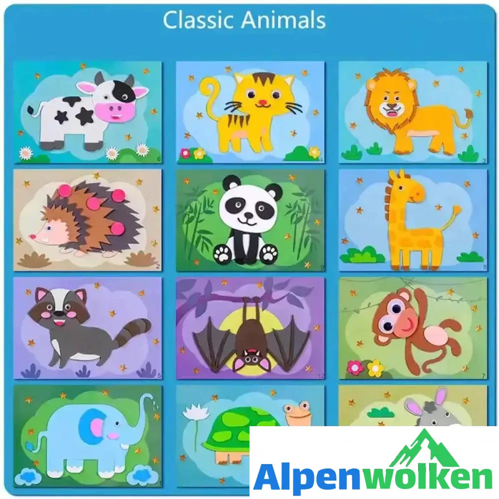 Alpenwolken - DIY Kinder Handgemachte Aufkleber Klassische Tiere