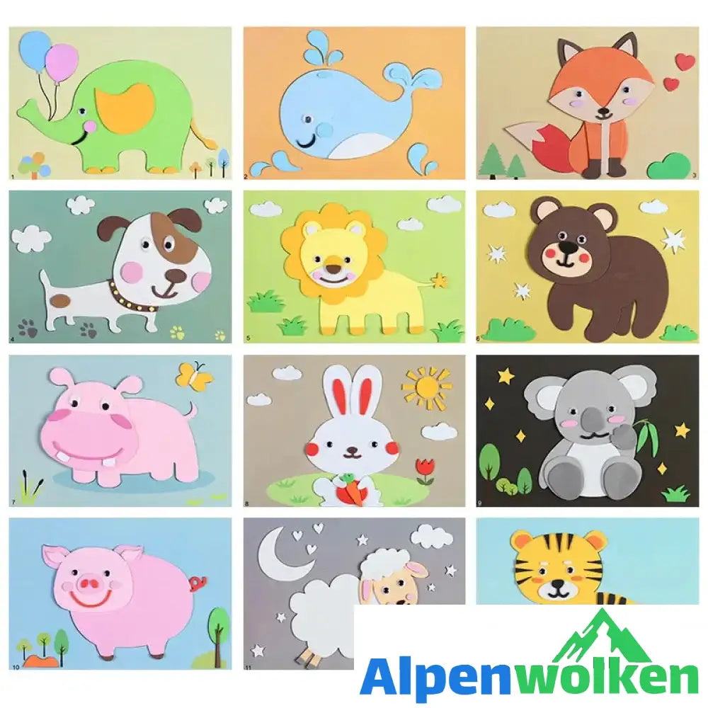 Alpenwolken - DIY Kinder Handgemachte Aufkleber Tier der koreanischen Version