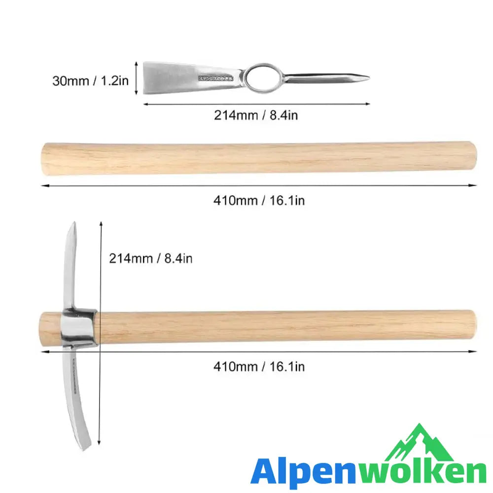 Alpenwolken - Doppelköpfige Spitzhacke aus Edelstahl