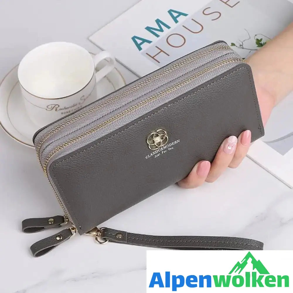 Alpenwolken - Doppellagige Großraumhandtasche Für Damen Grau