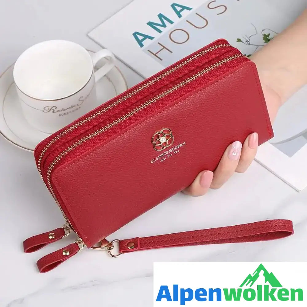 Alpenwolken - Doppellagige Großraumhandtasche Für Damen Rot