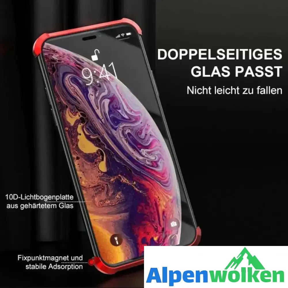 Alpenwolken - Doppelseitige Glas mit keinem Rahmen, stoßfeste Magnetabdeckung