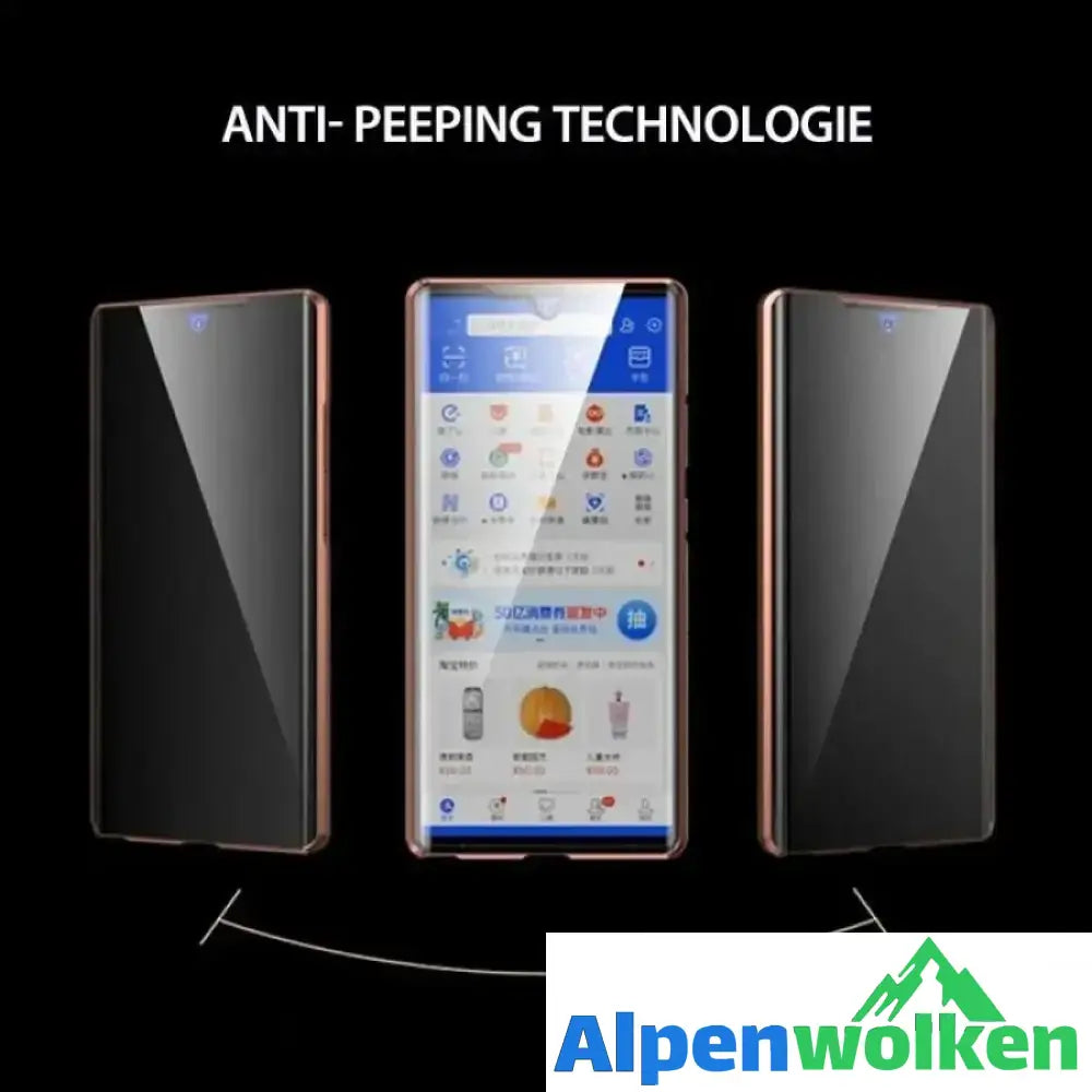 Alpenwolken - Doppelseitiger Schutz Anti-Peeping-Telefonhülle aus gehärtetem Glas