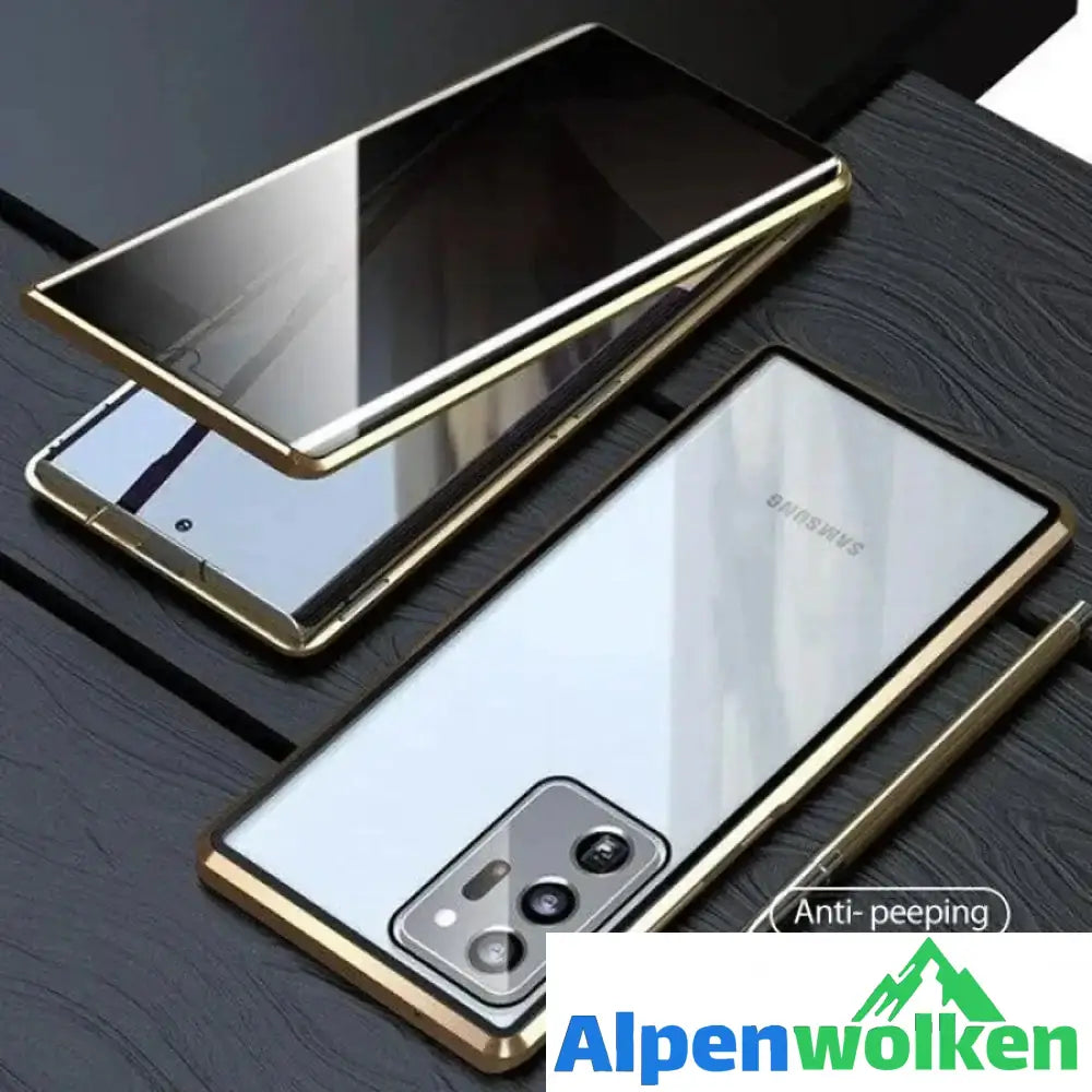 Alpenwolken - Doppelseitiger Schutz Anti-Peeping-Telefonhülle aus gehärtetem Glas Gold