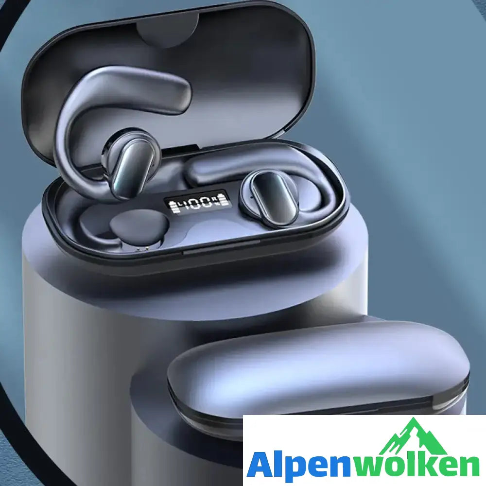 Alpenwolken - Drahtloses Bluetooth-Headset mit Knochenleitung Schwarz