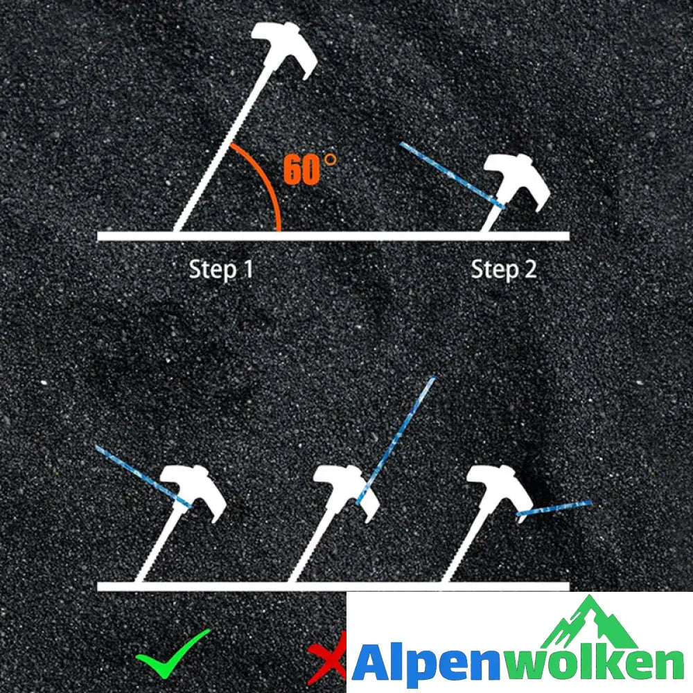 Alpenwolken - Drehbare Zeltheringe mit Gewinde