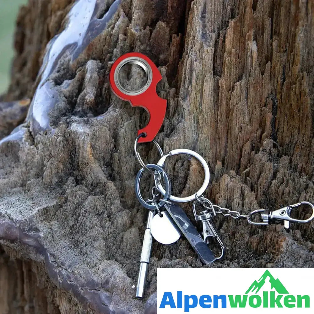 Alpenwolken - Drehender Schlüsselanhänger Fidget Rot