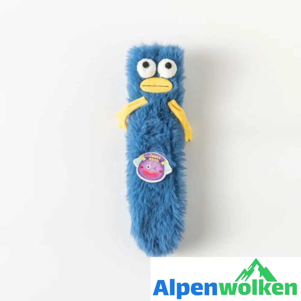 Alpenwolken - Dreidimensionale Socken aus korallfarbenem Samt Blau