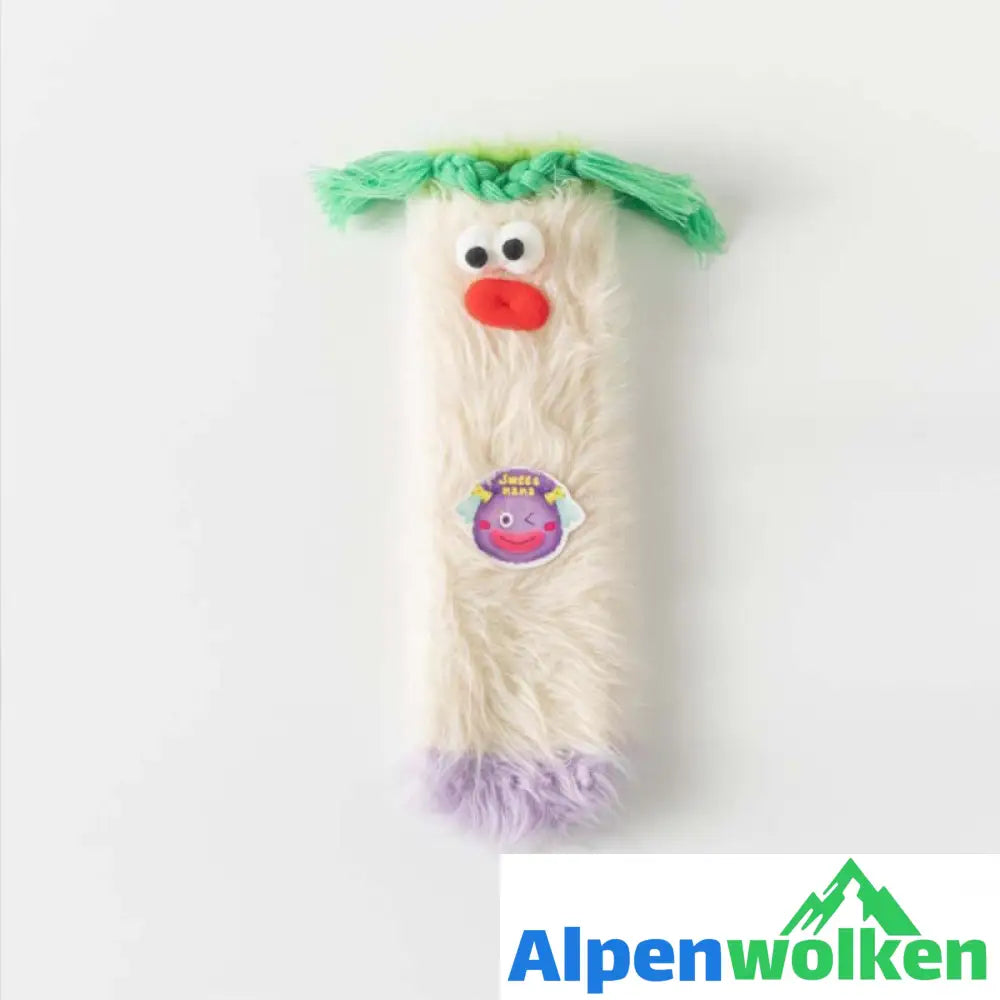 Alpenwolken - Dreidimensionale Socken aus korallfarbenem Samt Weiß