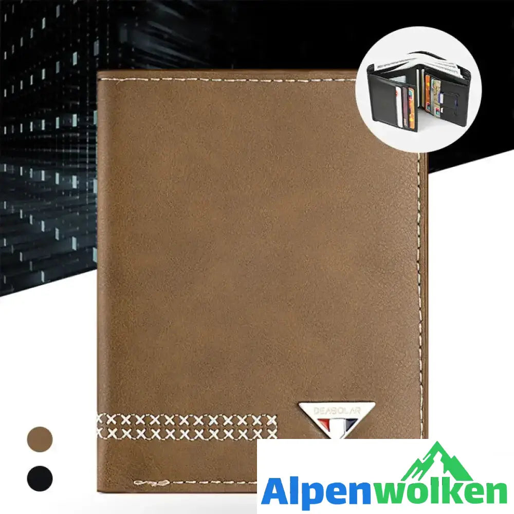 Alpenwolken - Dreifach faltbare Herren-Brieftasche aus strapazierfähigem Leder