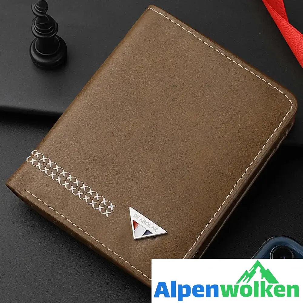 Alpenwolken - Dreifach faltbare Herren-Brieftasche aus strapazierfähigem Leder