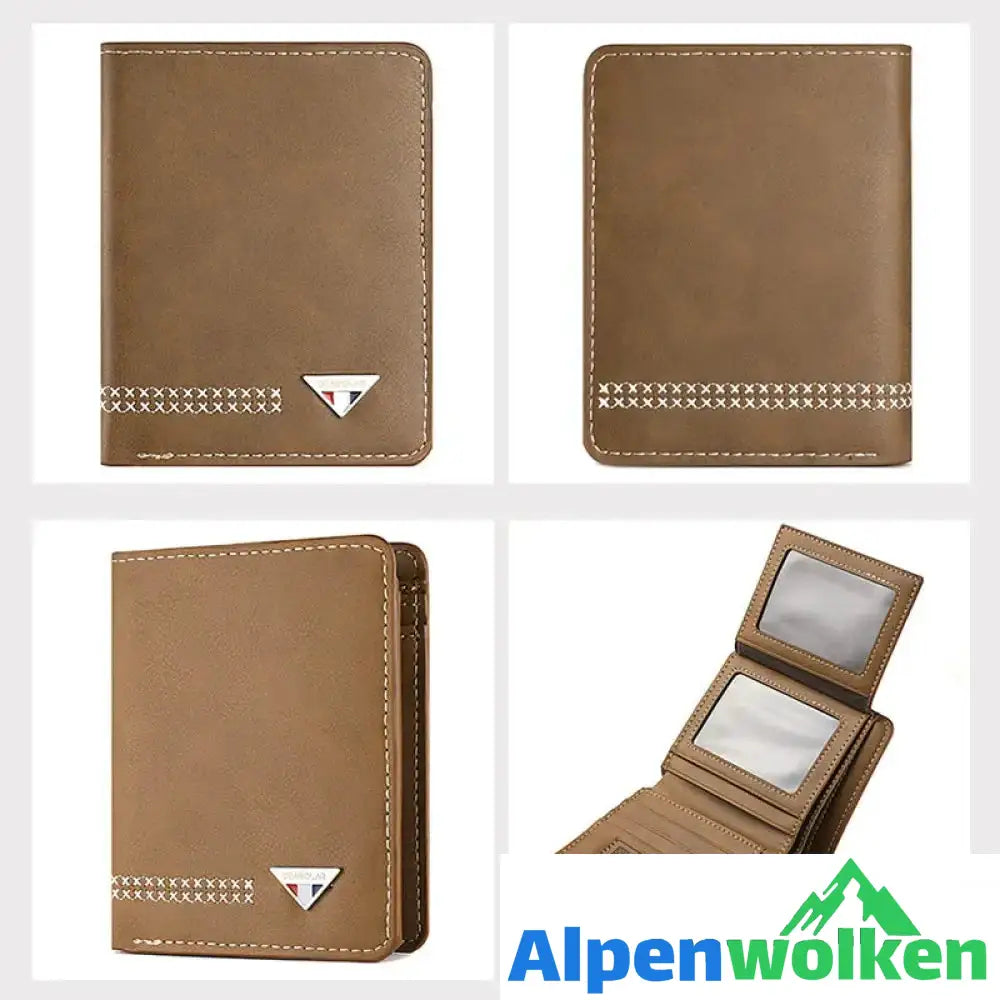 Alpenwolken - Dreifach faltbare Herren-Brieftasche aus strapazierfähigem Leder