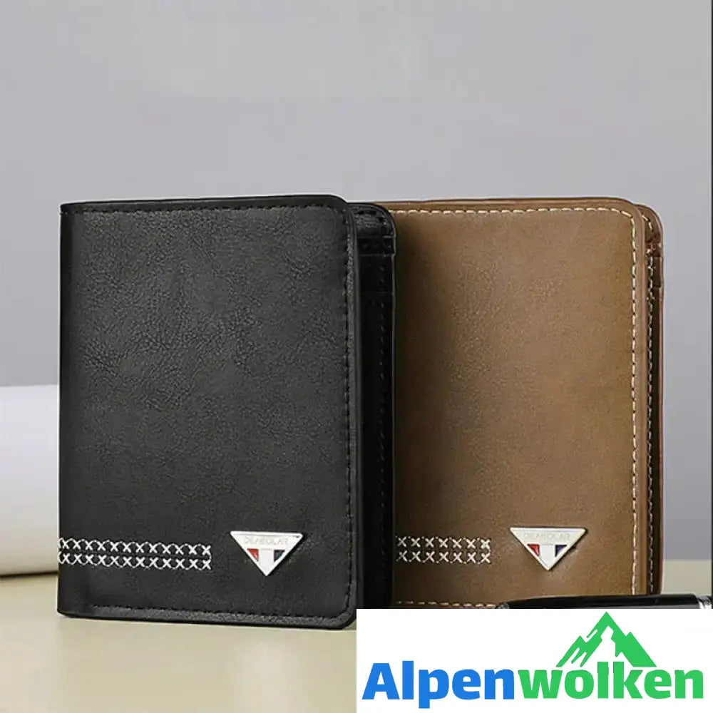 Alpenwolken - Dreifach faltbare Herren-Brieftasche aus strapazierfähigem Leder