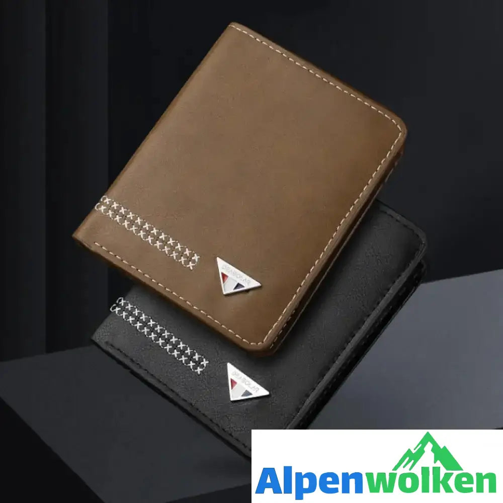 Alpenwolken - Dreifach faltbare Herren-Brieftasche aus strapazierfähigem Leder