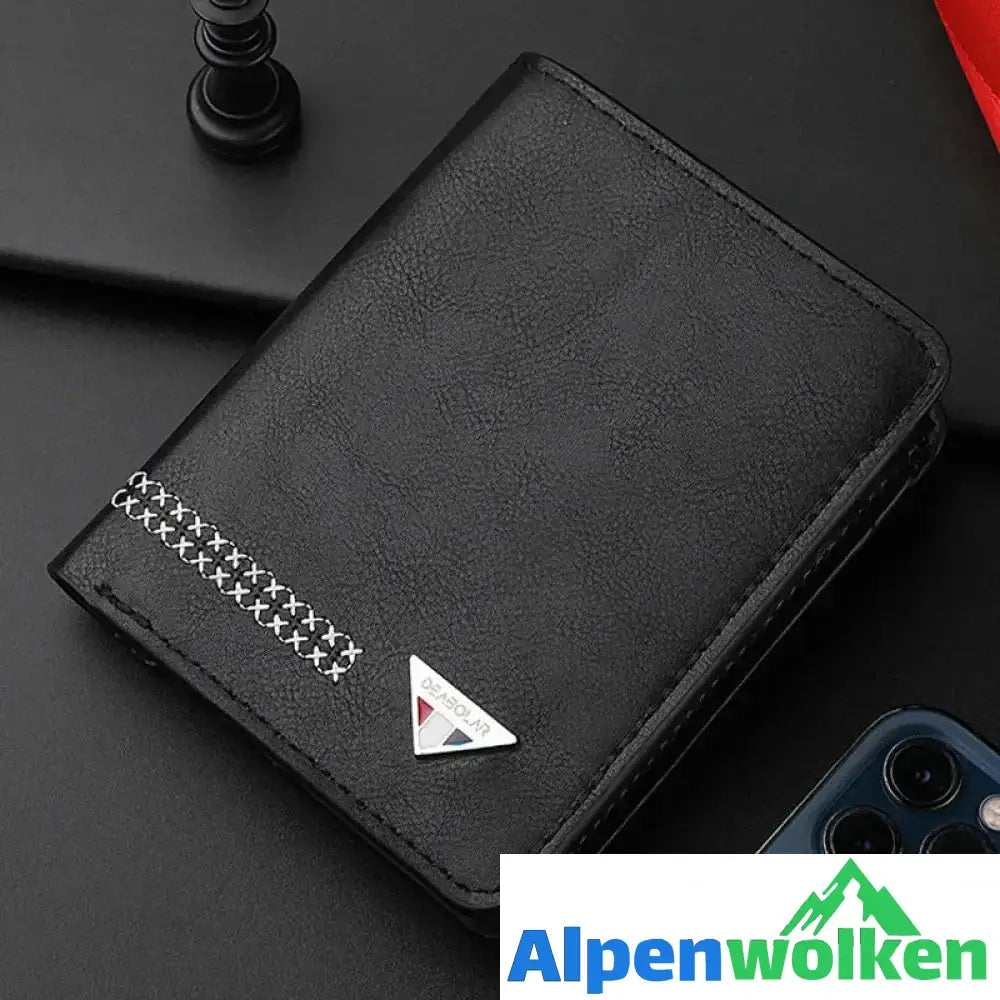 Alpenwolken - Dreifach faltbare Herren-Brieftasche aus strapazierfähigem Leder