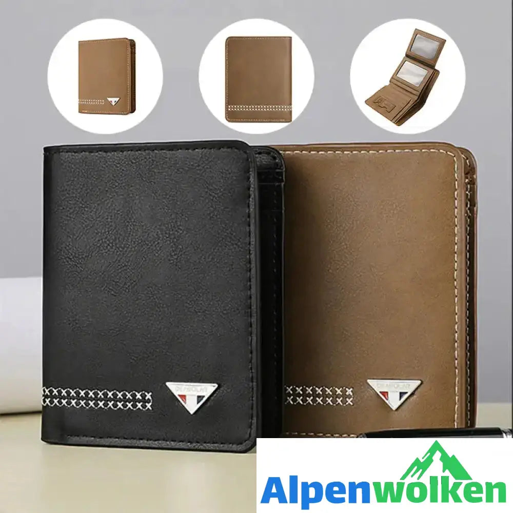 Alpenwolken - Dreifach faltbare Herren-Brieftasche aus strapazierfähigem Leder