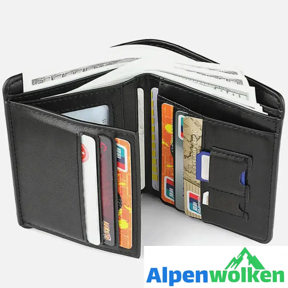 Alpenwolken - Dreifach faltbare Herren-Brieftasche aus strapazierfähigem Leder