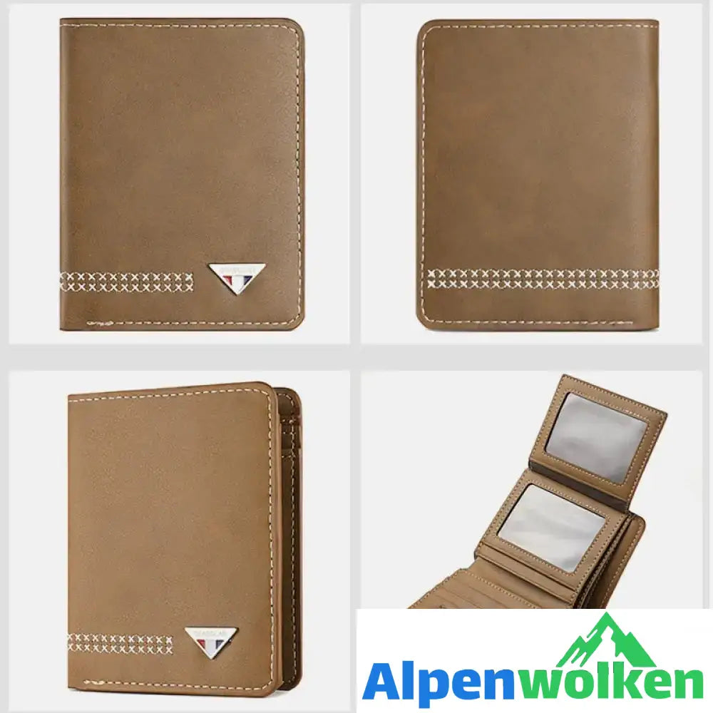 Alpenwolken - Dreifach faltbare Herren-Brieftasche aus strapazierfähigem Leder