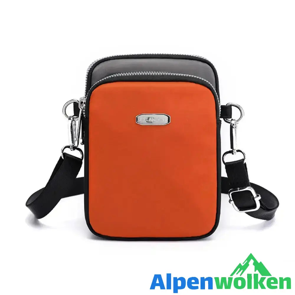 Alpenwolken - Dreilagige modische Umhängetasche für Damen orange