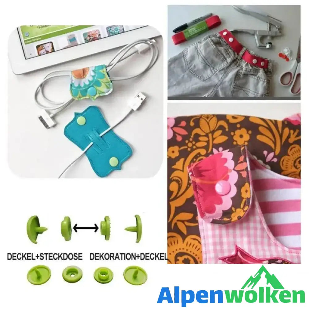 Alpenwolken - Druckknopf DIY Set