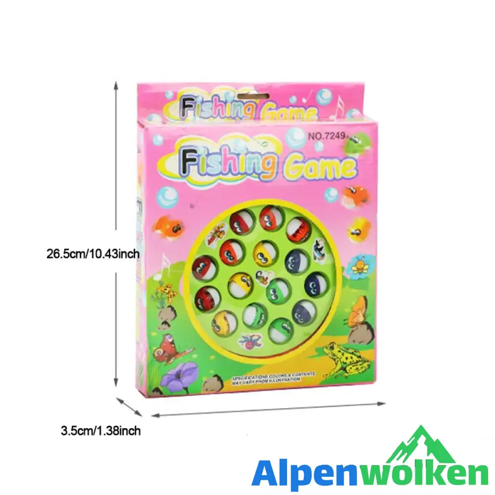 Alpenwolken - Ein Angelspiel für Kinder 3 ANGELRUTEN + 15 FISCHE