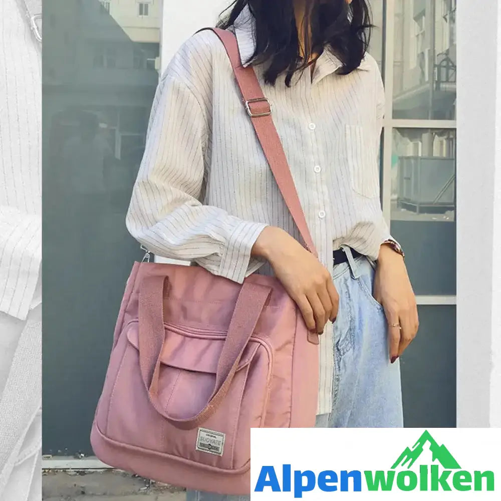 Alpenwolken - Einfache einfarbige Damenhandtasche mit großem Fassungsvermögen